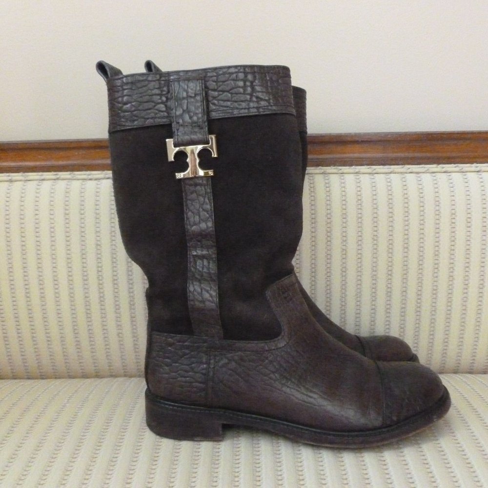 Tory Burch Suede and Leather Boots - Picture 2 of 8